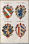 1550. Stemmi di alcune famiglie nobili di Padova.. Insignia nobilium Patavinorum.Biblioteca digitale Monaco di B 1 (Oscar Mario Zatta)